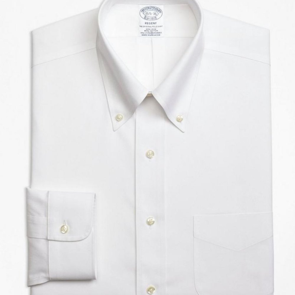 Brook Brothers Men's White Dress Shirt 16 1/2x35